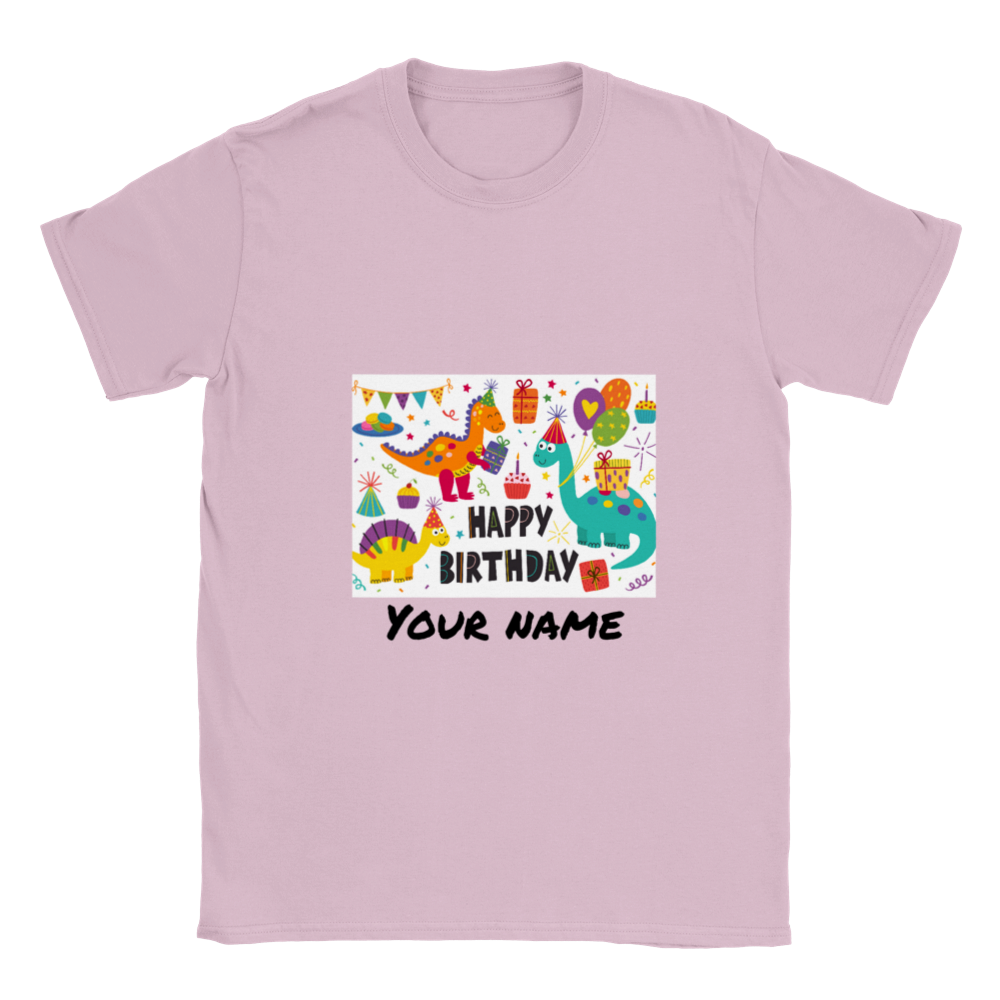 Personalised dinosaur theme Kids birthday T-shirt