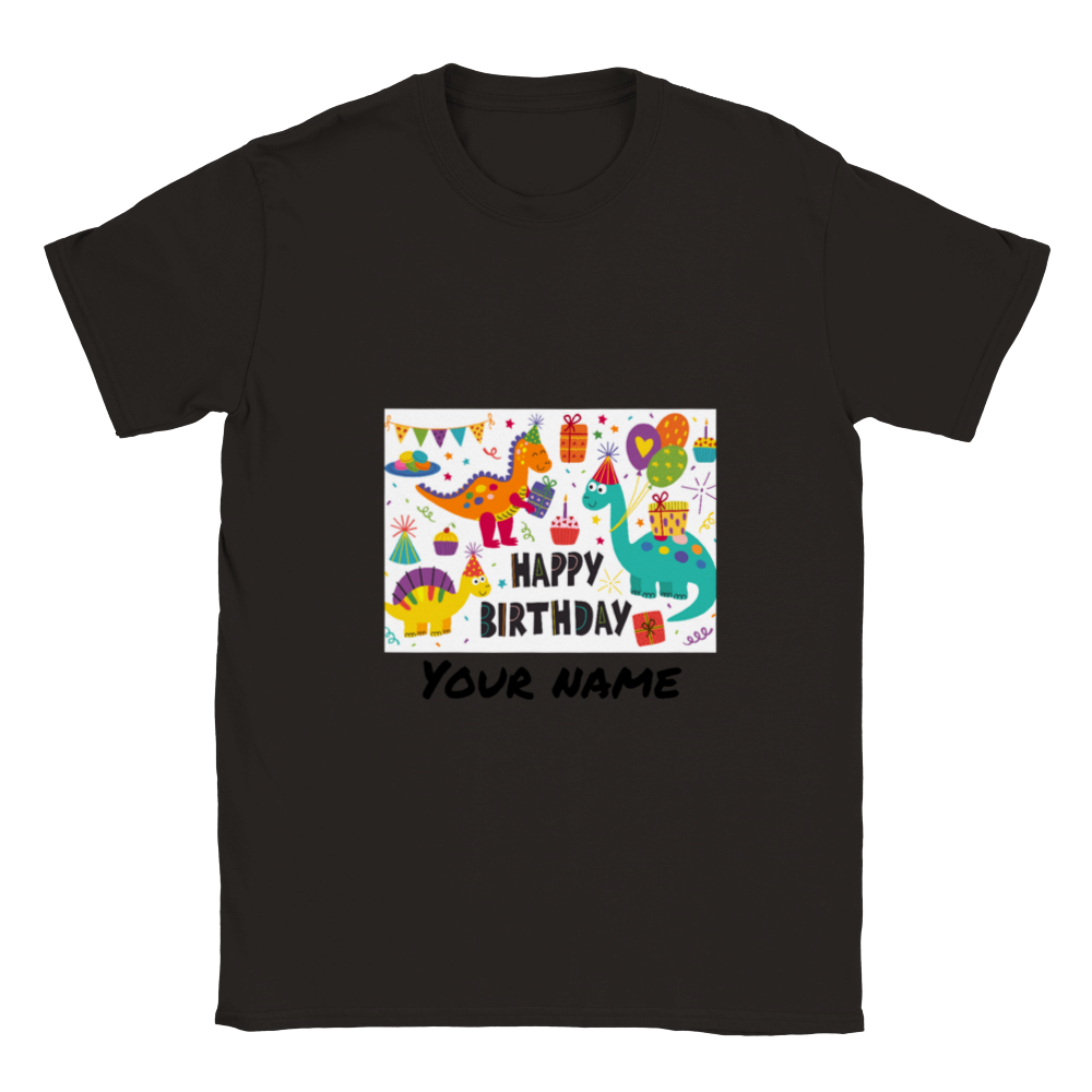 Personalised dinosaur theme Kids birthday T-shirt