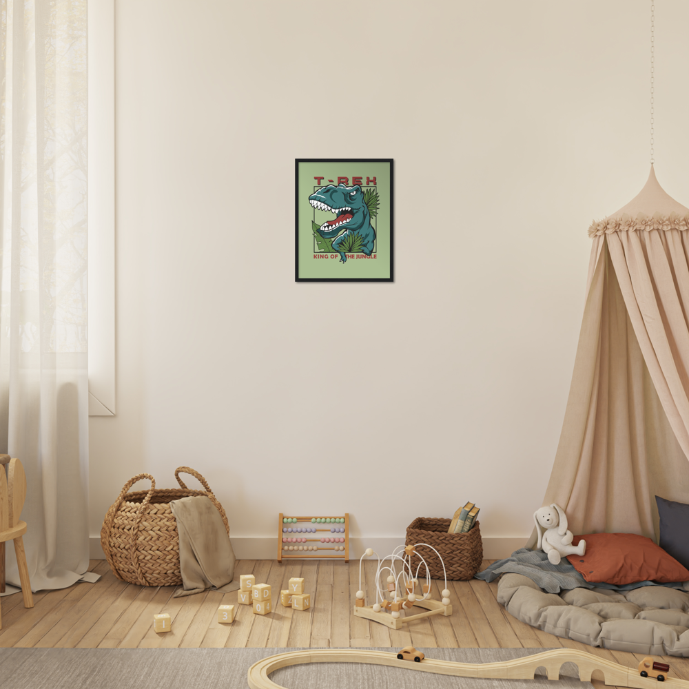 T-Rex Premium Matte Paper Wooden Framed Poster