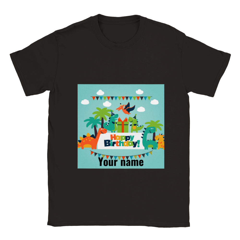 Personalised dinosaur theme Kids birthday T-shirt