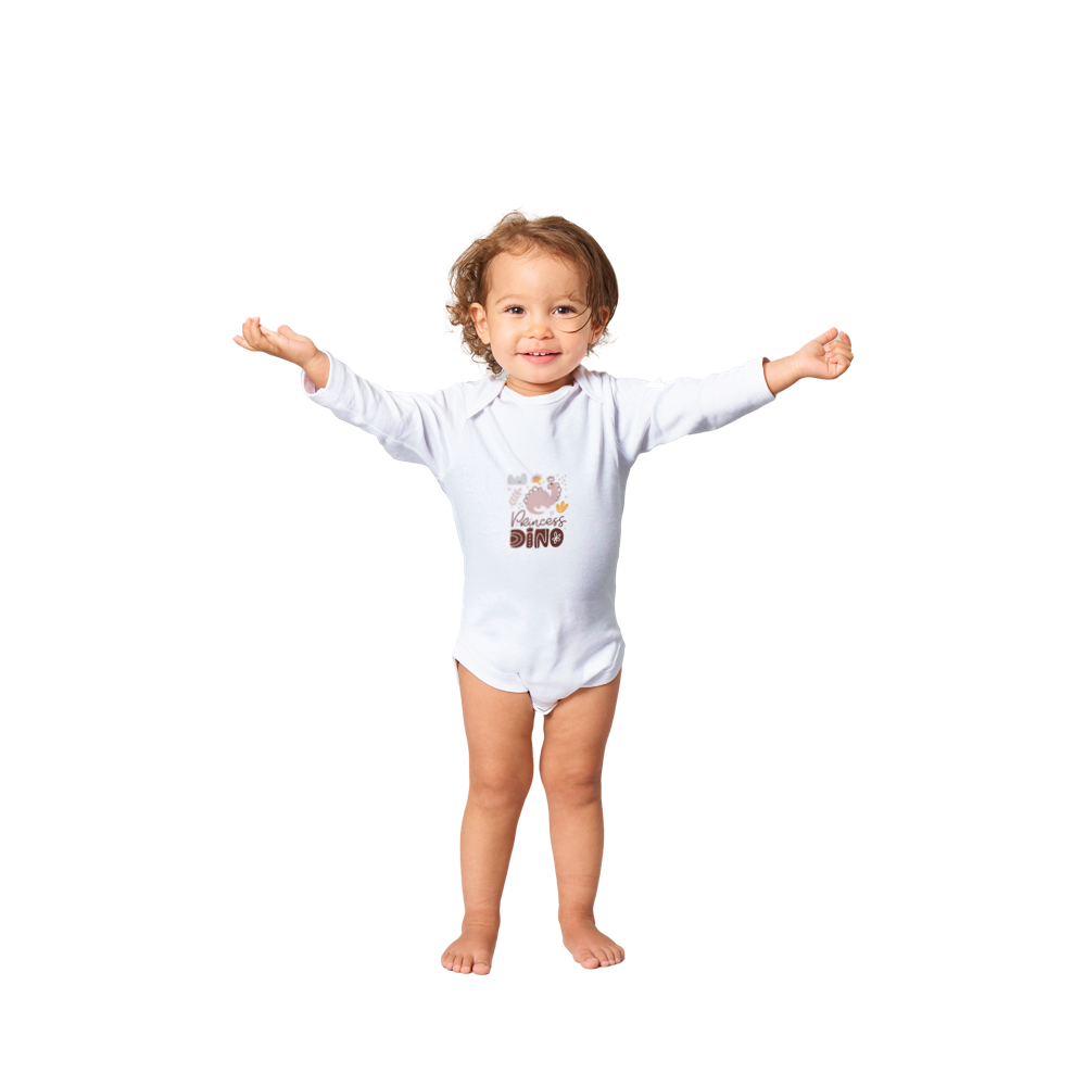 Princess Dino Baby Long Sleeve Onesies