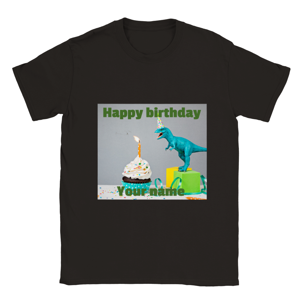 Personalised dinosaur theme kids birthday T-shirt