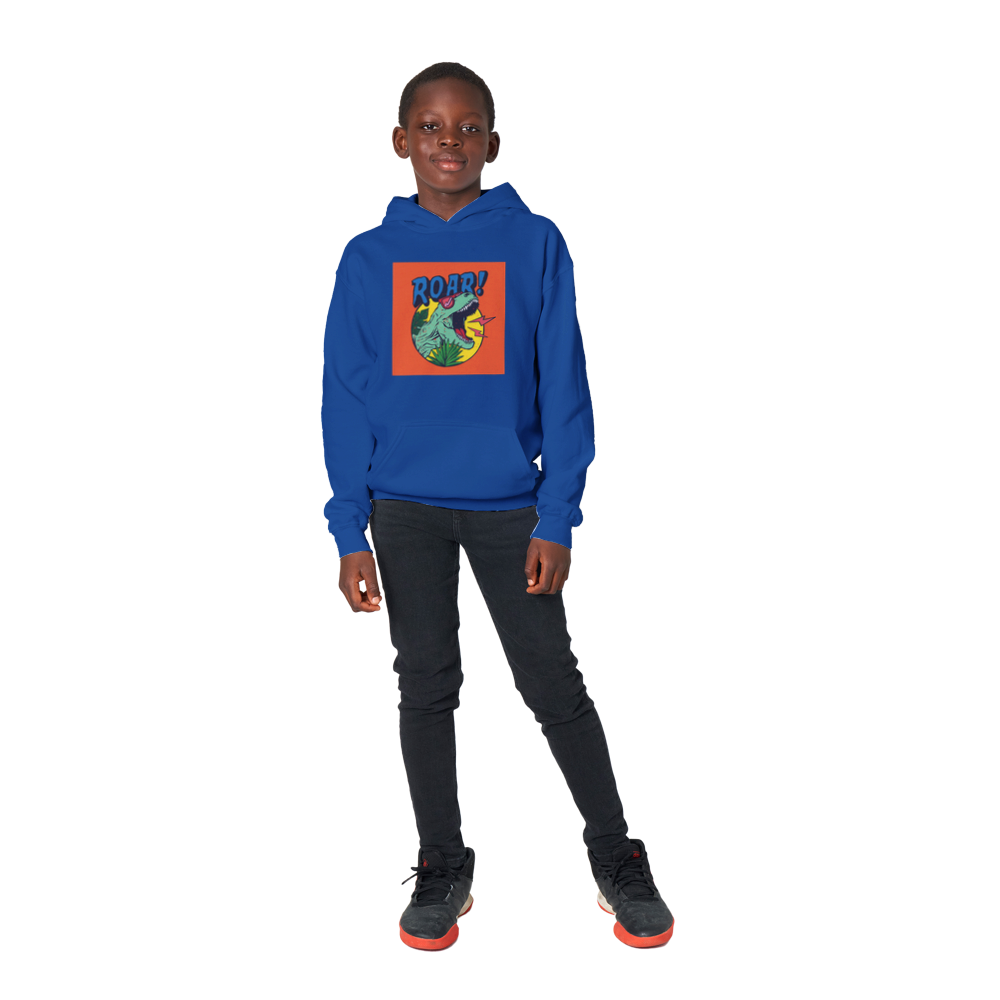 Roaring dinosaur Kids Pullover Hoodie