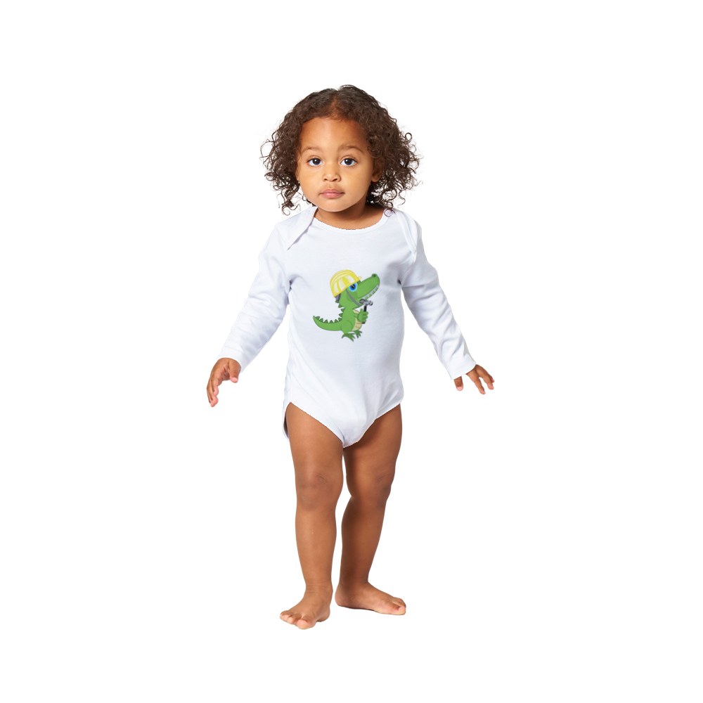 Builder dinosaur Baby Long Sleeve Onesies