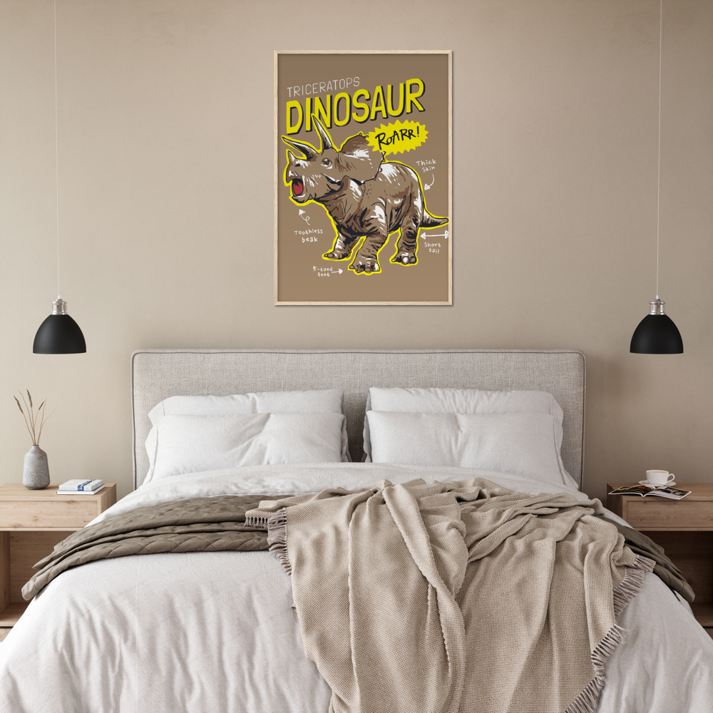 Triceratops Premium Matte Paper Wooden Framed Poster