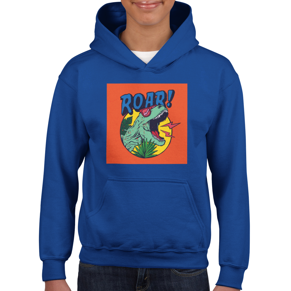 Roaring dinosaur Kids Pullover Hoodie