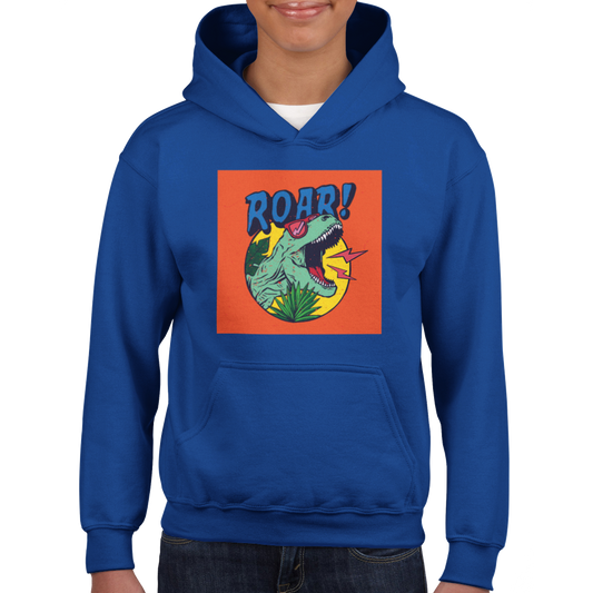 Roaring dinosaur Kids Pullover Hoodie