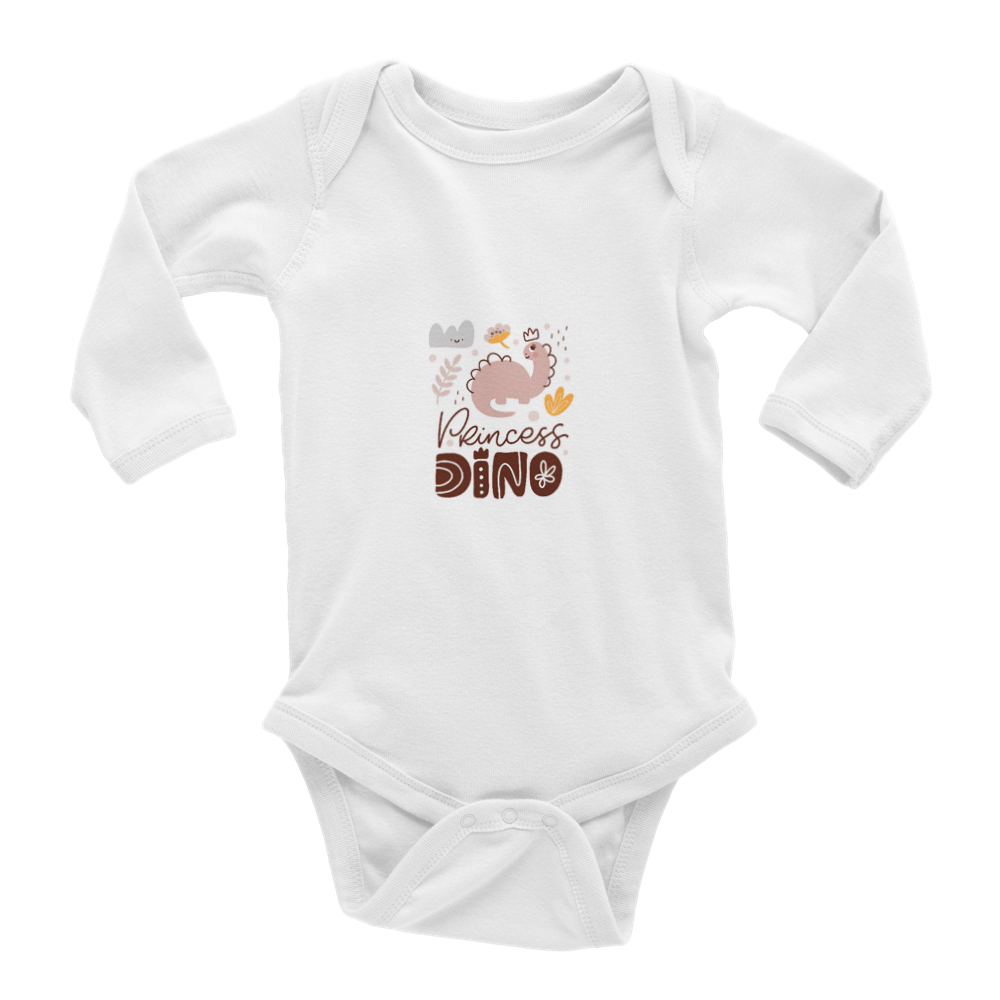 Princess Dino Baby Long Sleeve Onesies