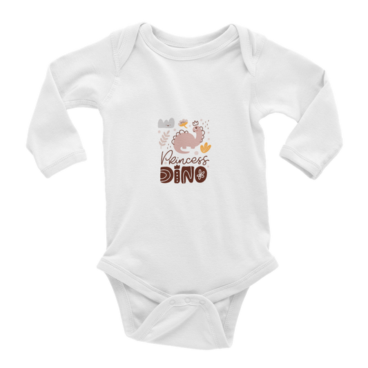 Princess Dino Baby Long Sleeve Onesies