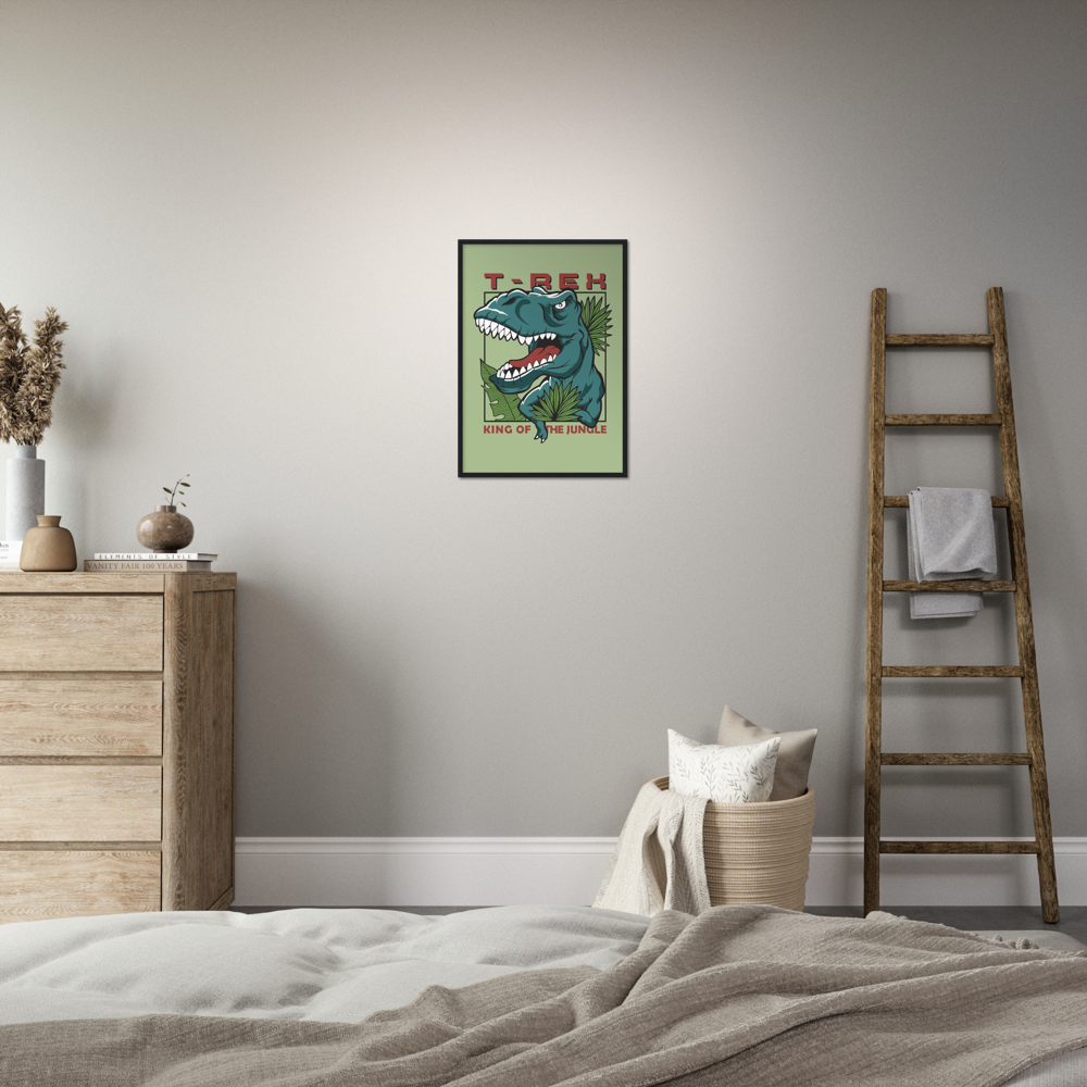 T-Rex Premium Matte Paper Wooden Framed Poster