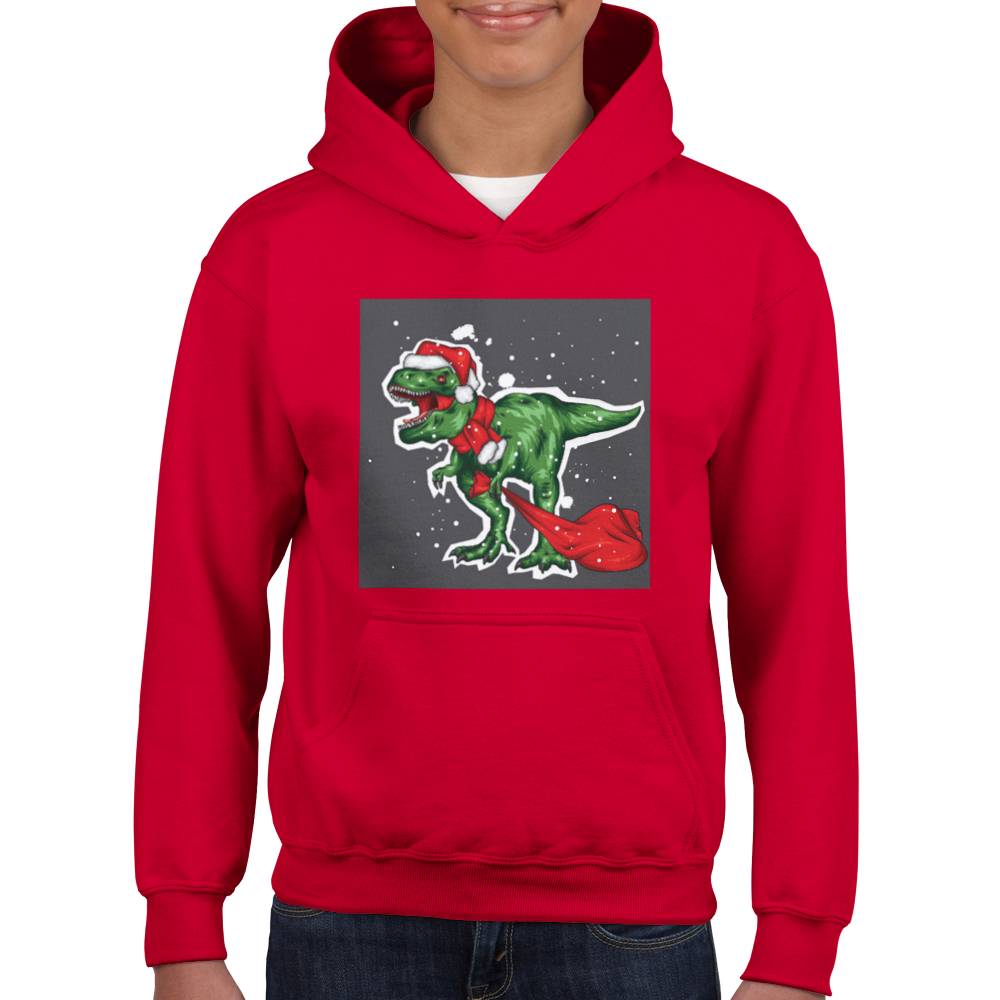 T-rex kids Christmas Hoodie