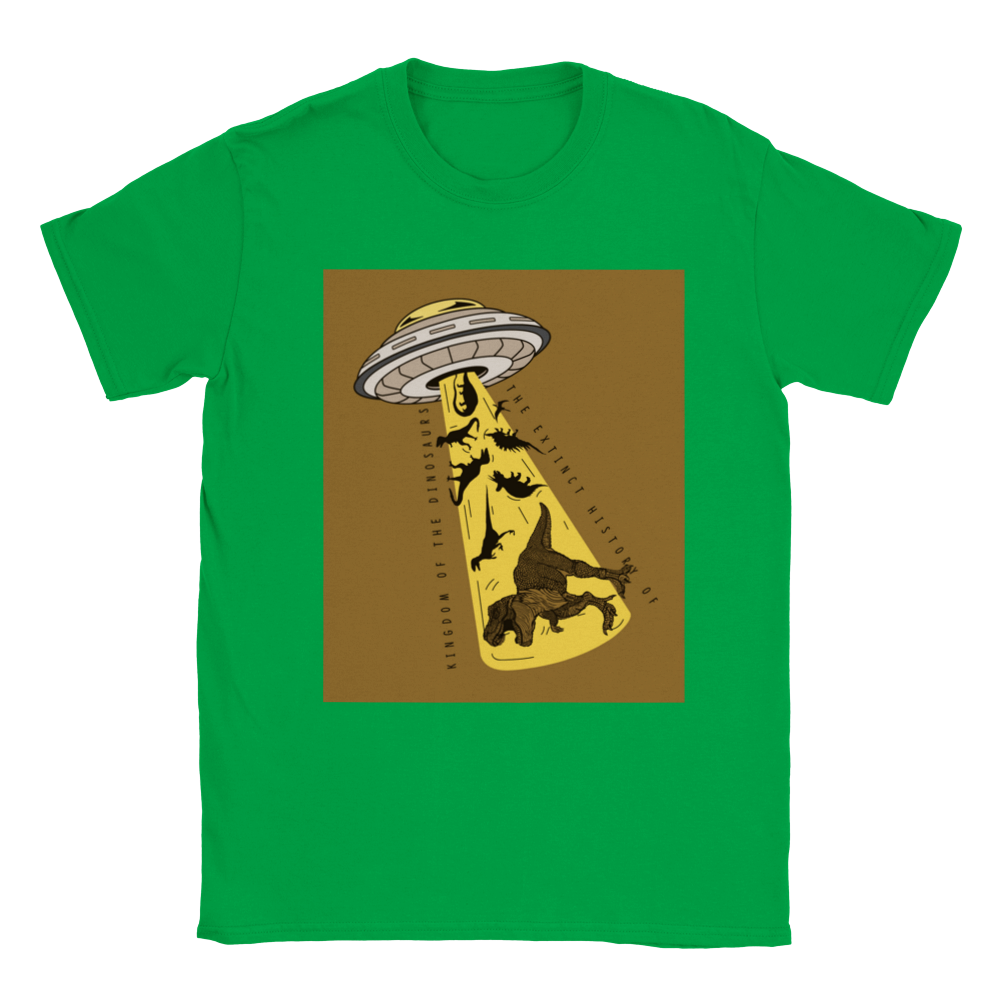 Space ship and the dino. Kids dinosaur T-shirt