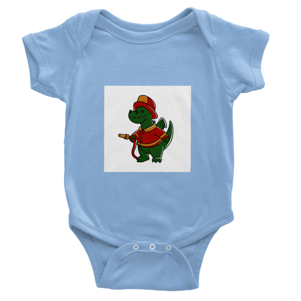 Fireman dinosaur Baby Short Sleeve Onesies