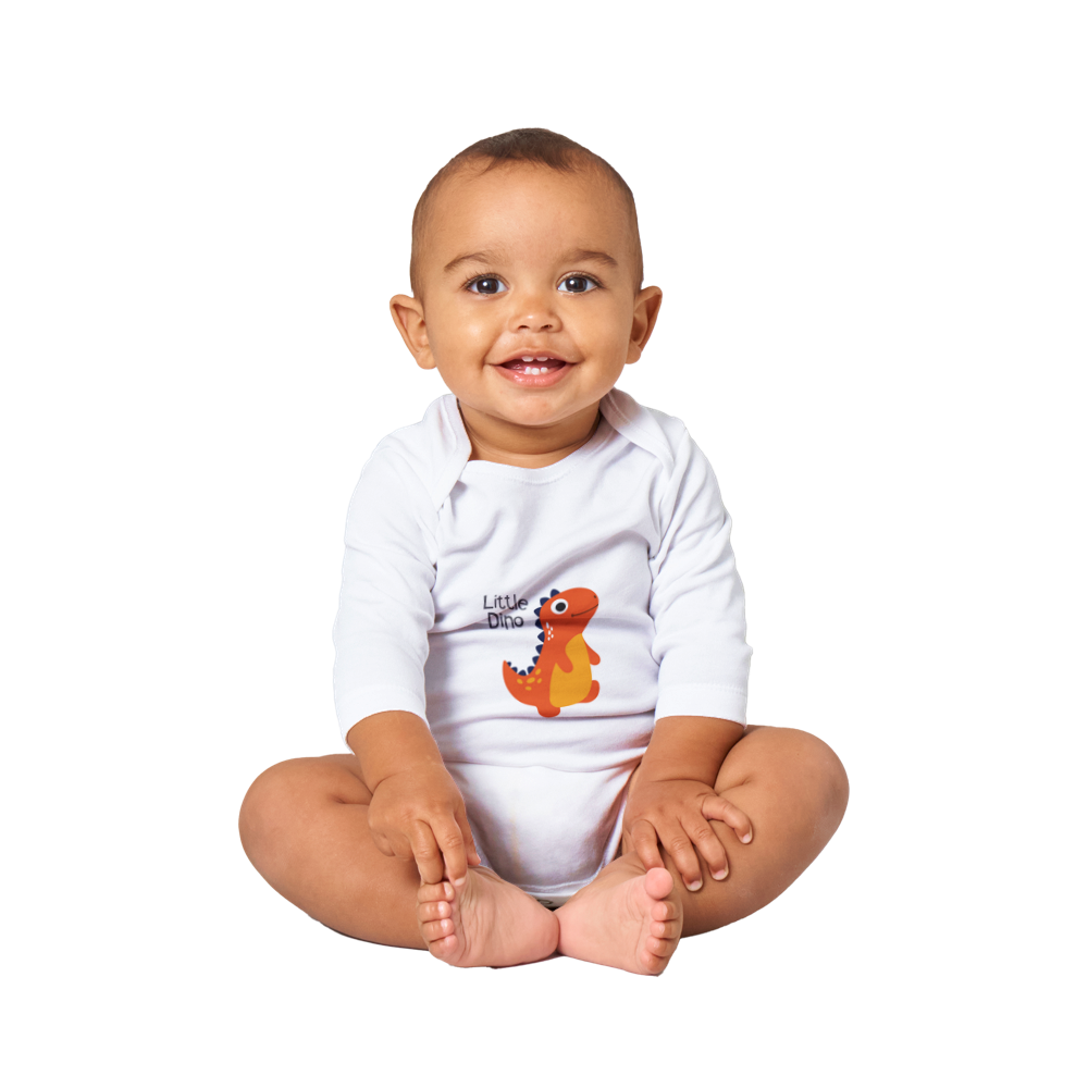 Little Dino Baby Long Sleeve Onesies