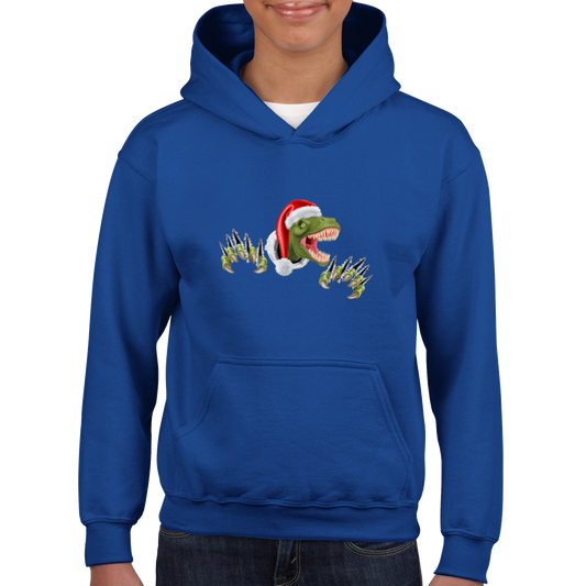 Velociraptor kids Christmas Hoodie