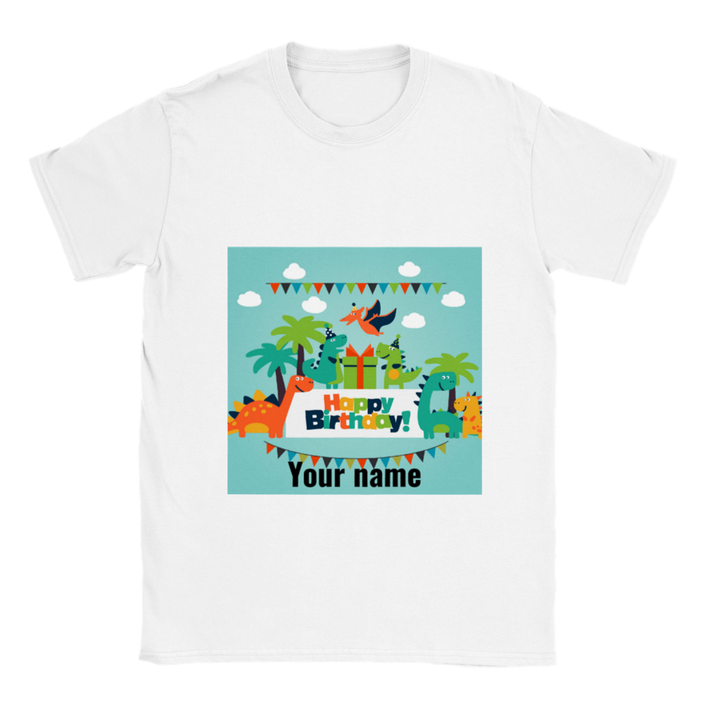 Personalised dinosaur theme Kids birthday T-shirt