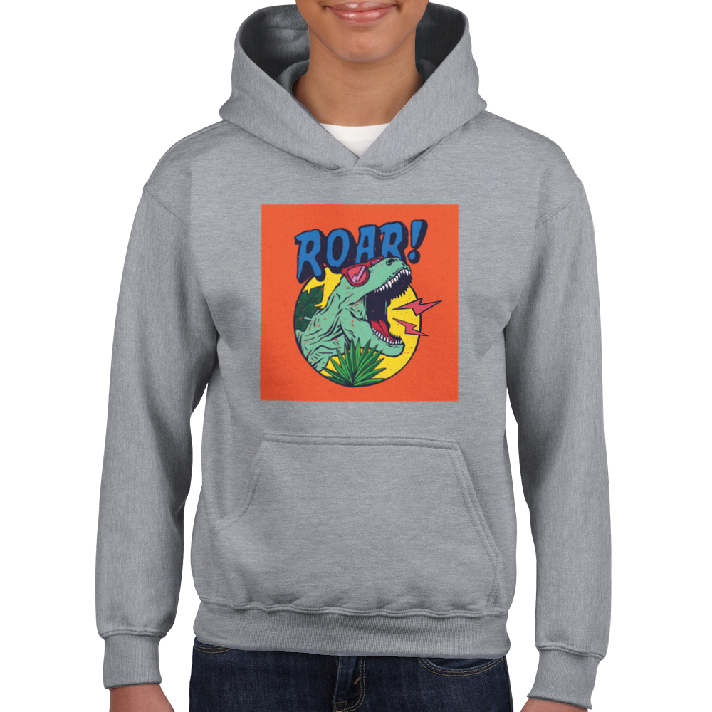 Roaring dinosaur Kids Pullover Hoodie