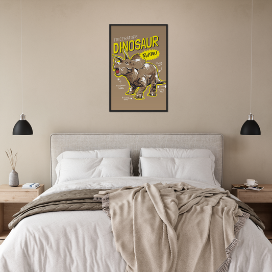 Triceratops Premium Matte Paper Wooden Framed Poster