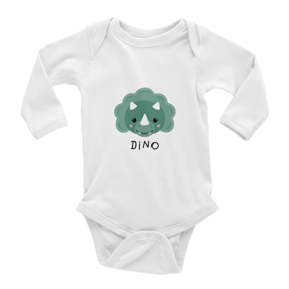 Triceratops Baby Long Sleeve Onesies