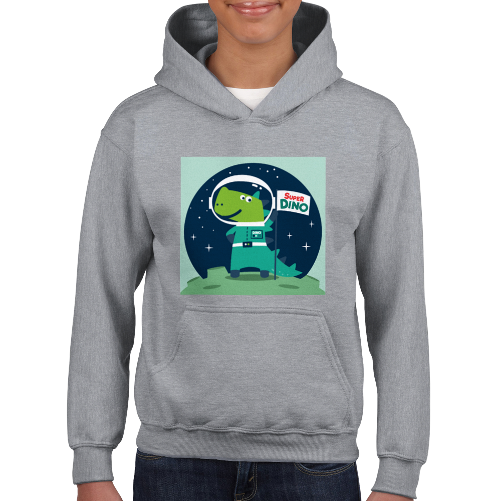 Super Space dinosaur Kids Pullover Hoodie