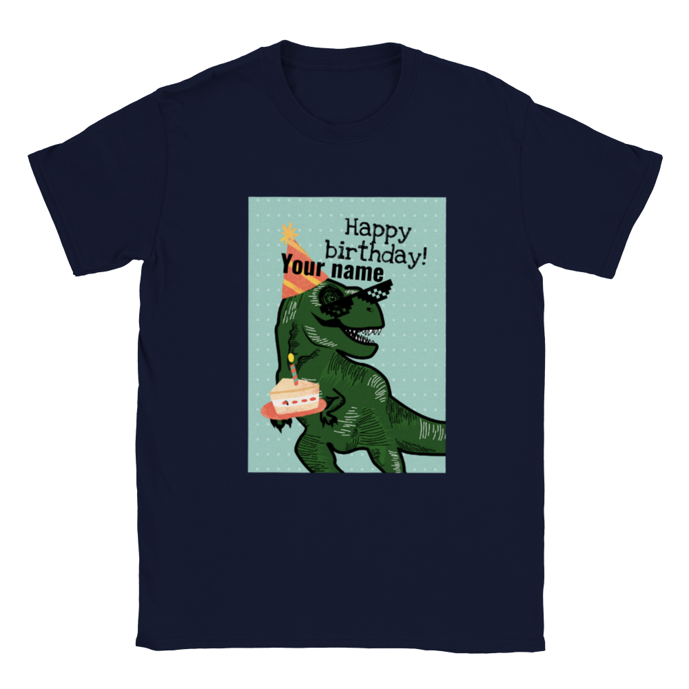 Personalised dinosaur theme kids birthday T-shirt