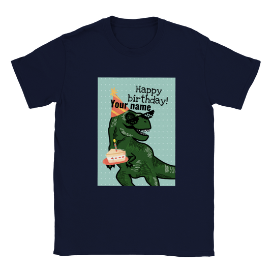 Personalised dinosaur theme kids birthday T-shirt