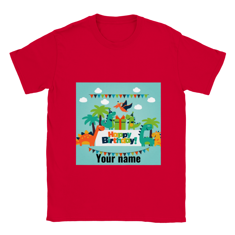 Personalised dinosaur theme Kids birthday T-shirt