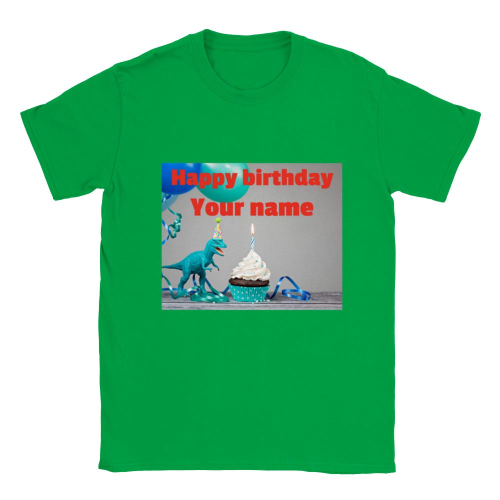 Personalised dinosaur theme kids birthday t-shirt