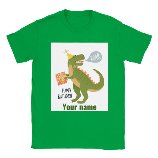 Personalised dinosaur theme Kids birthday T-shirt