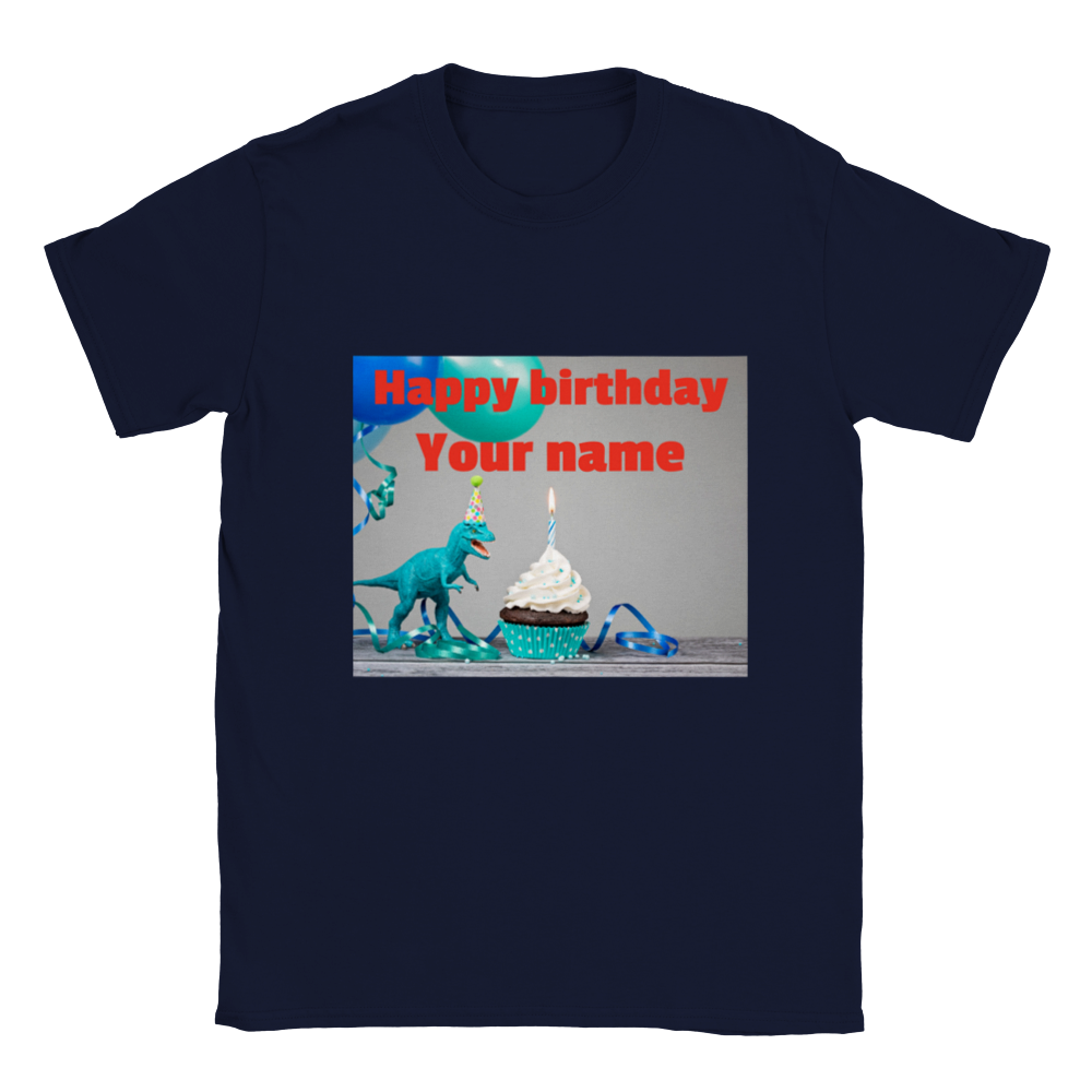 Personalised dinosaur theme kids birthday t-shirt