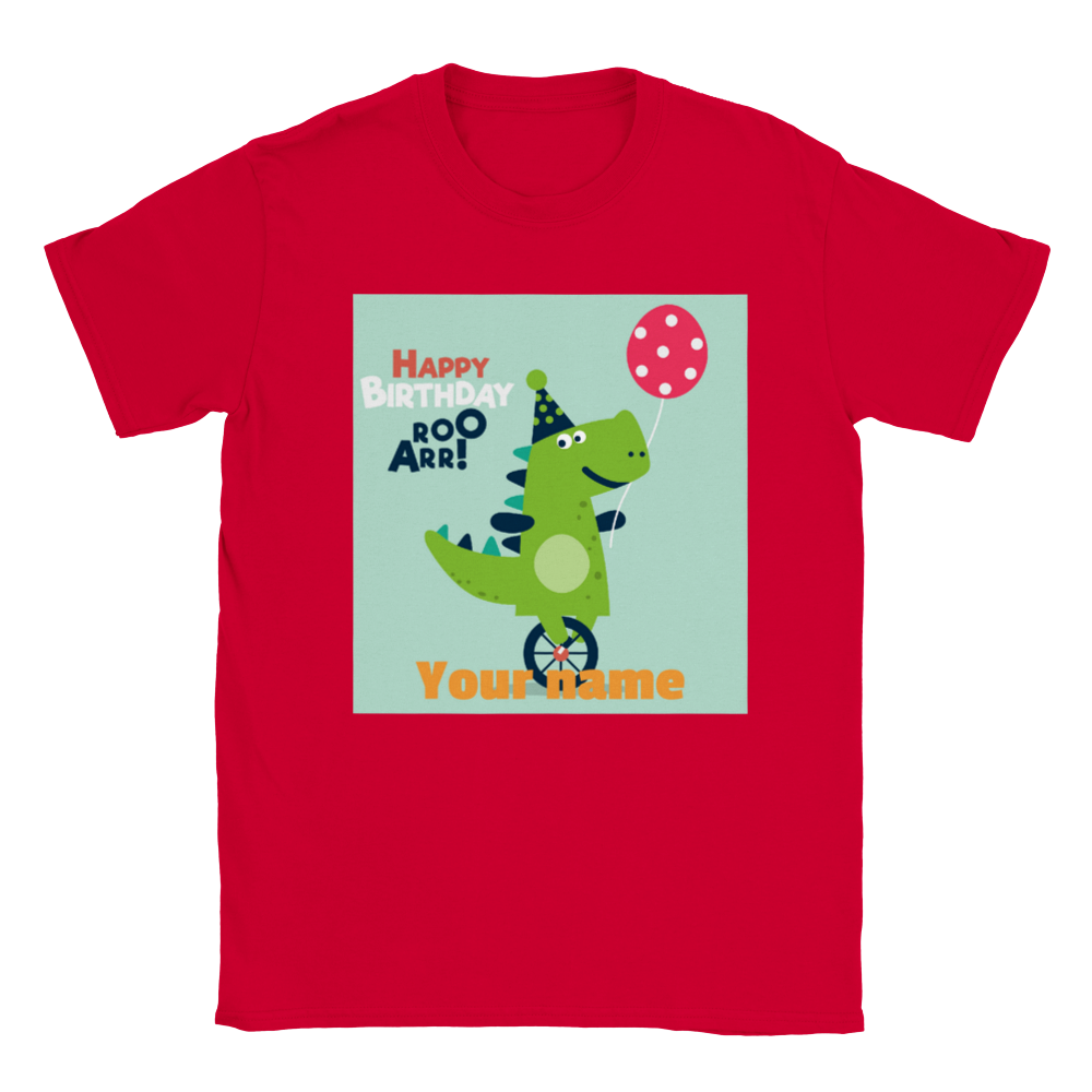 Personalised dinosaur theme kids birthday t-shirt