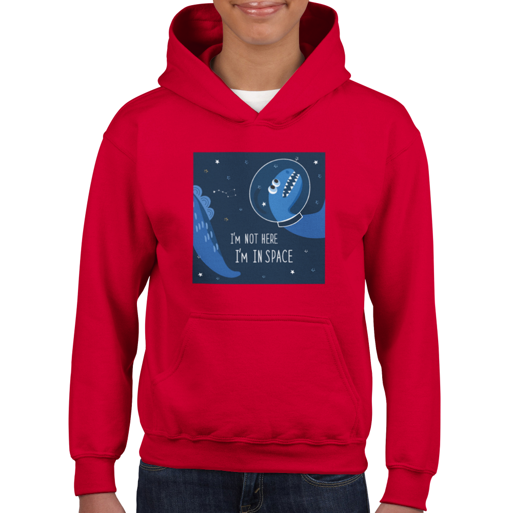 Space dinosaur Kids Pullover Hoodie