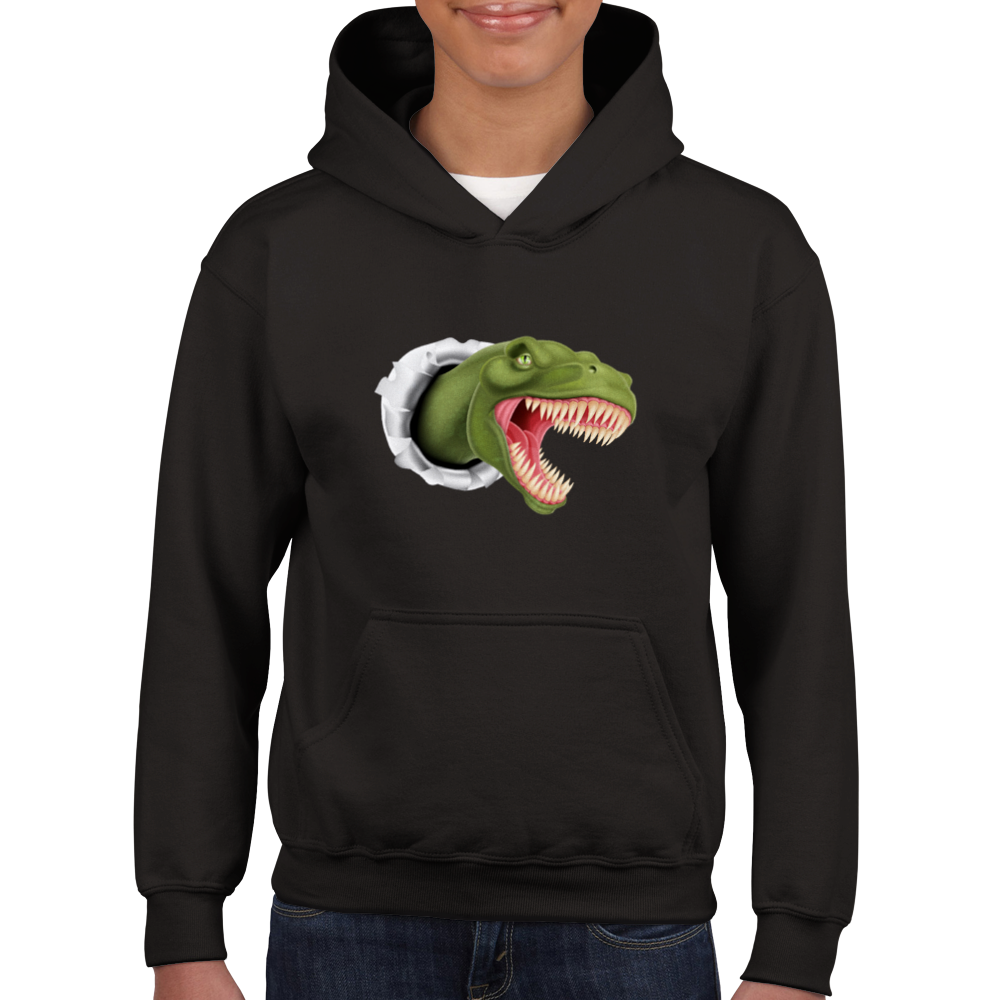 Dinosaur attack Kids Pullover Hoodie