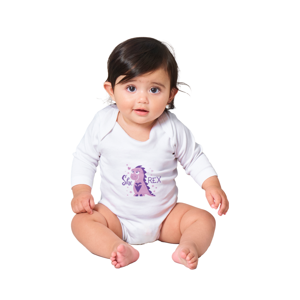 She Rex Baby Long Sleeve Onesies