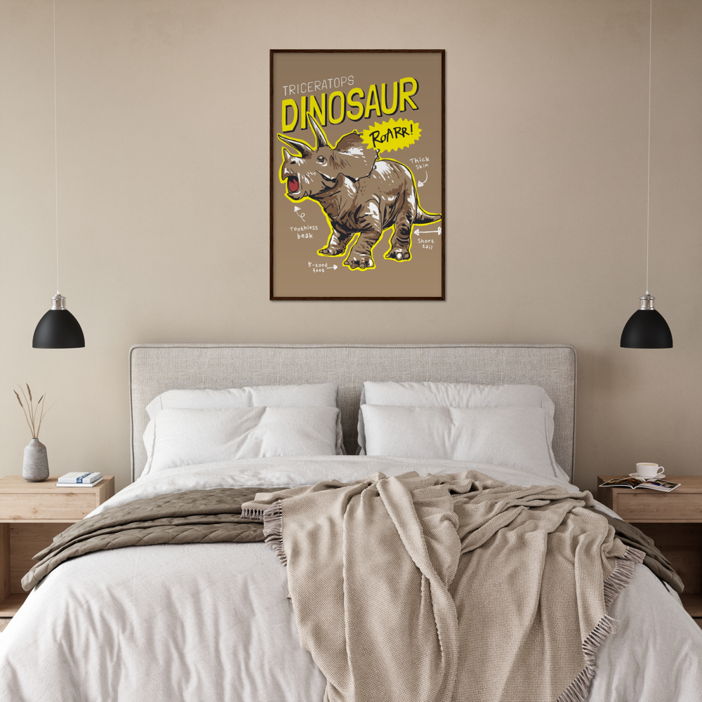 Triceratops Premium Matte Paper Wooden Framed Poster