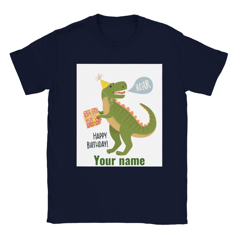 Personalised dinosaur theme Kids birthday T-shirt